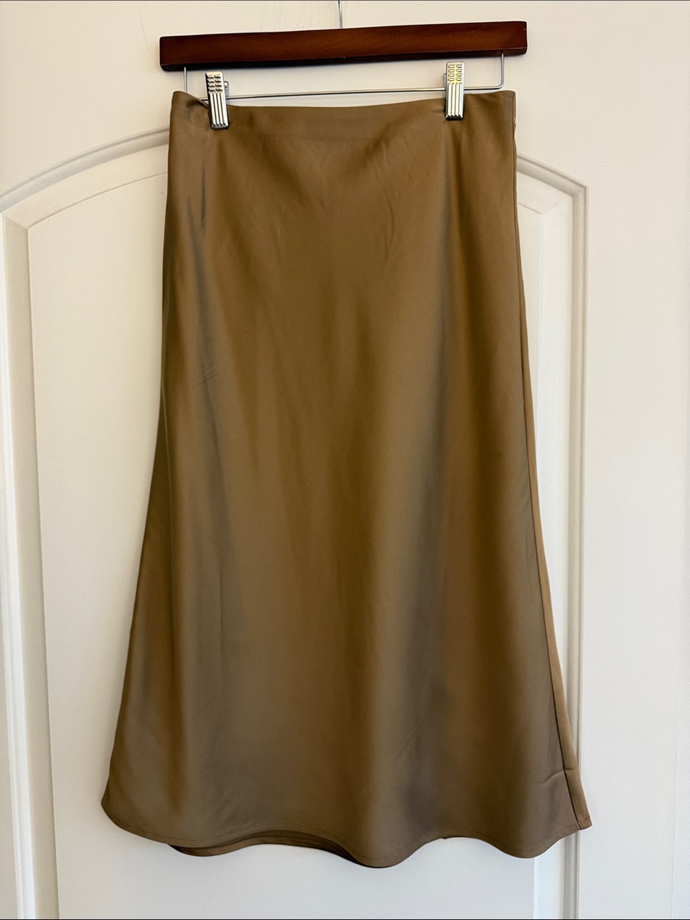 J.Crew Factory Camel Slip Midi Skirt Size XS